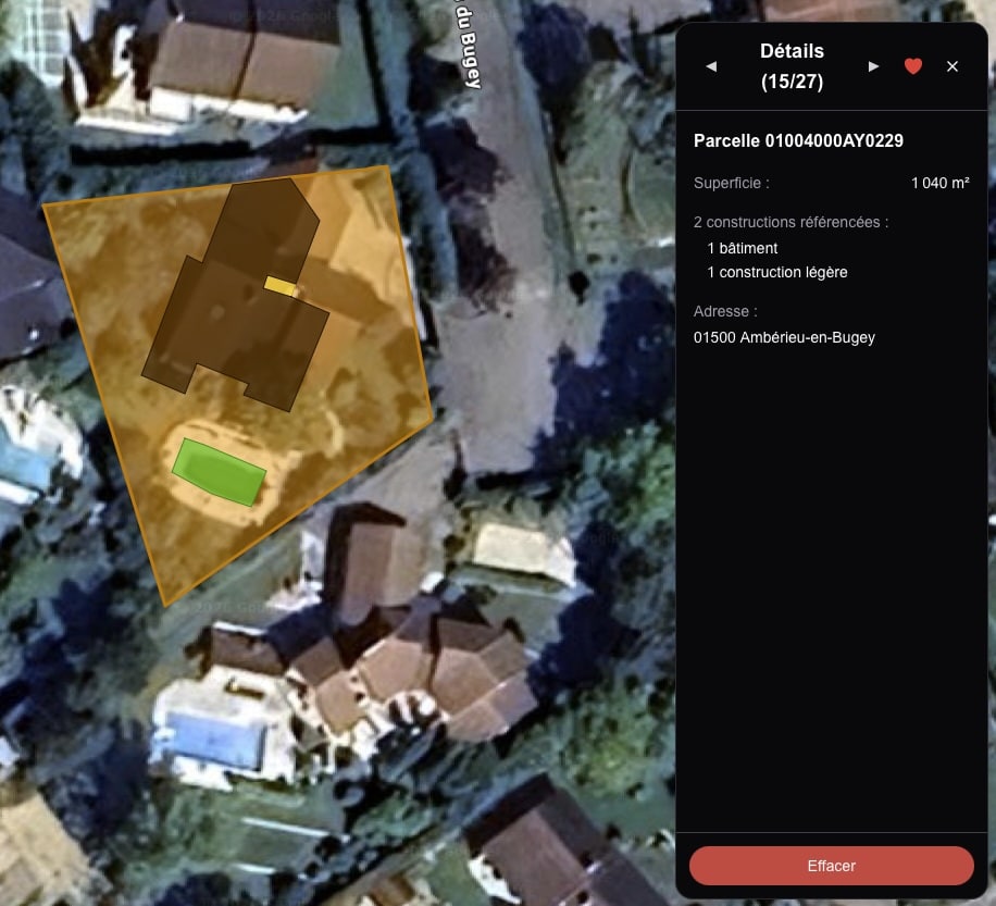 Coo Web détails parcelle
