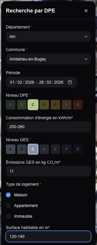 Coo Web recherche DPE